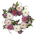 Nearly Natural 22 in. Peony Wreath 4788